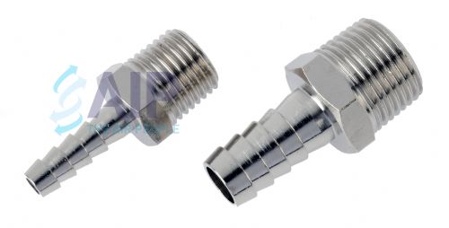 Hose Tail - Brass (Nickel Plated) BSPT 1/8