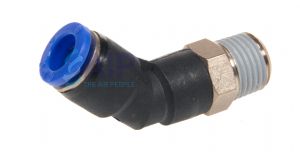 Push In Male Stud 45 deg Elbow BSPT/Metric 4-12mm