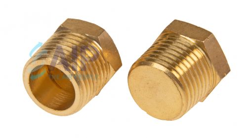 Threaded plug hex head brass BSPT & NPT