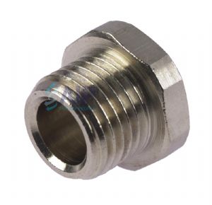 Plug Nickel Plated Brass Hex M5 & 1/8