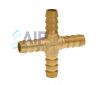Hose Tail Cross - Brass 1/4 - 1/2