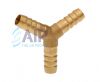 Hose Tail Y - Brass 1/4 - 1/2